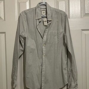 GAP Men's Classic Gray Striped Shirt